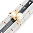 ミキモト MIKIMOTO パール デザインリング ホワイト×イエローゴールド K18YG パール リング 指輪 MIKIMOTO 18K 750 YG 真珠 2粒 2石 6.5号