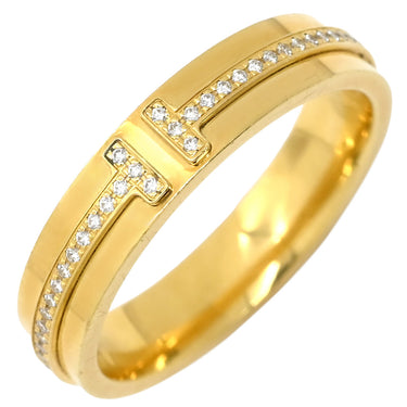 ティファニー Tiffany & Co T TWO ナロー ダイヤ イエローゴールド K18YG ダイヤモンド リング 指輪 18K AU750 YG 15号