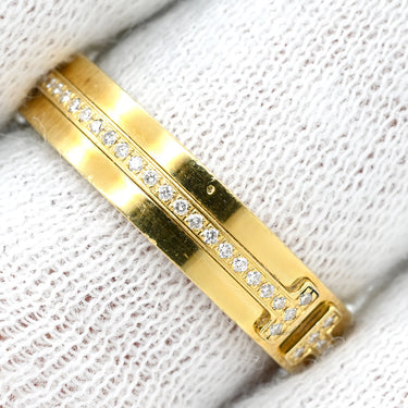 ティファニー Tiffany & Co T TWO ナロー ダイヤ イエローゴールド K18YG ダイヤモンド リング 指輪 18K AU750 YG 15号