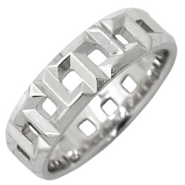 ティファニー Tiffany & Co Tトゥルー ワイド リング 62509244 ホワイトゴールド K18WG リング 指輪 T＆Co. AU750 18K WG Tパターン 10号