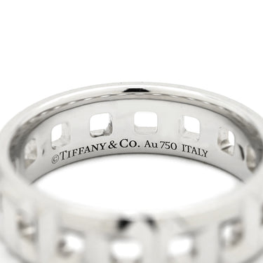 ティファニー Tiffany & Co Tトゥルー ワイド リング 62509244 ホワイトゴールド K18WG リング 指輪 T＆Co. AU750 18K WG Tパターン 10号