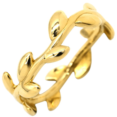 ティファニー Tiffany & Co オリーブリーフ バンド ナロー イエローゴールド K18YG リング 指輪 T＆Co. Au750 18K 18金 パロマピカソ 10号