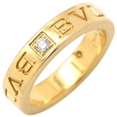 ブルガリ BVLGARI ブルガリブルガリ ダブルロゴ イエローゴールド K18YG ダイヤモンド リング 指輪 18K 750AU 1Pダイヤモンド 7号