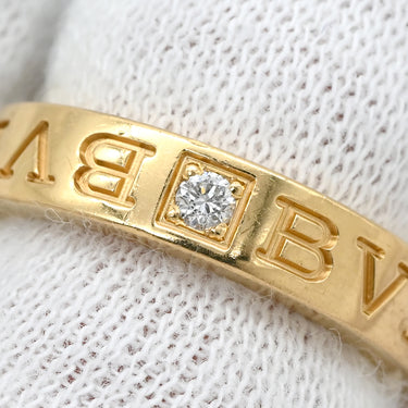 ブルガリ BVLGARI ブルガリブルガリ ダブルロゴ イエローゴールド K18YG ダイヤモンド リング 指輪 18K 750AU 1Pダイヤモンド 7号