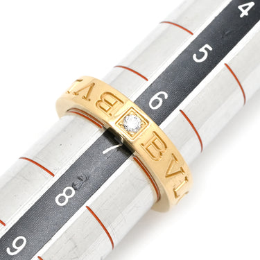 ブルガリ BVLGARI ブルガリブルガリ ダブルロゴ イエローゴールド K18YG ダイヤモンド リング 指輪 18K 750AU 1Pダイヤモンド 7号