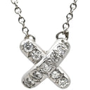 ティファニー Tiffany & Co クロスステッチ ダイヤ プラチナシルバー Pt950 ダイヤモンド ネックレス PT950 プラチナ クロス X ペンダント