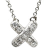 ティファニー Tiffany & Co クロスステッチ ダイヤ プラチナシルバー Pt950 ダイヤモンド ネックレス PT950 プラチナ クロス X ペンダント
