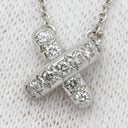 ティファニー Tiffany & Co クロスステッチ ダイヤ プラチナシルバー Pt950 ダイヤモンド ネックレス PT950 プラチナ クロス X ペンダント