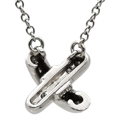 ティファニー Tiffany & Co クロスステッチ ダイヤ プラチナシルバー Pt950 ダイヤモンド ネックレス PT950 プラチナ クロス X ペンダント