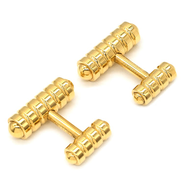 ティファニー Tiffany & Co グルーブ イエローゴールド K18YG カフス T&Co. Au750 18K カフリンクス カフスボタン ダンベル型 パロマピカソ