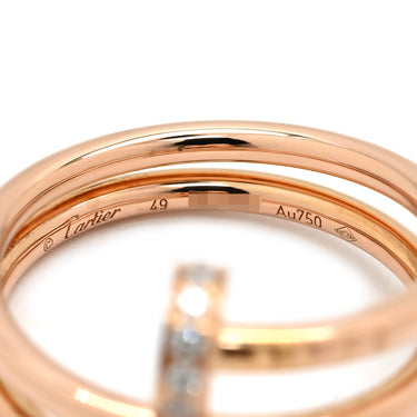 カルティエ Cartier ジュストアンクル ダブル ダイヤ B4210800 ピンクゴールド K18PG ダイヤモンド #49(JP9) リング 指輪 18K 750 PG 9号