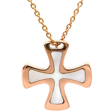 スタージュエリー STAR JEWELRY クロス ペンダント ホワイト×ピンクゴールド K18PG マザーオブパール ネックレス 十字架 18K 750 PG RG シェル