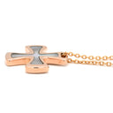 スタージュエリー STAR JEWELRY クロス ペンダント ホワイト×ピンクゴールド K18PG マザーオブパール ネックレス 十字架 18K 750 PG RG シェル