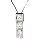 タサキ TASAKI トリロジー ダイヤ ペンダント プラチナシルバー K18WG ダイヤモンド ネックレス TASAKI 18K WG 3P 3石 3粒 ドロップ プリンセスカット