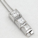 タサキ TASAKI トリロジー ダイヤ ペンダント プラチナシルバー K18WG ダイヤモンド ネックレス TASAKI 18K WG 3P 3石 3粒 ドロップ プリンセスカット