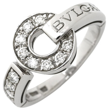 ブルガリ BVLGARI ブルガリブルガリ オープンワーク ホワイトゴールド K18WG ダイヤモンド リング 指輪 18K 750AU ロゴ ダイヤモンド 9号