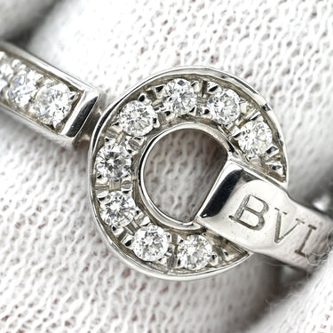 ブルガリ BVLGARI ブルガリブルガリ オープンワーク ホワイトゴールド K18WG ダイヤモンド リング 指輪 18K 750AU ロゴ ダイヤモンド 9号