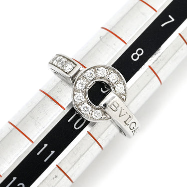 ブルガリ BVLGARI ブルガリブルガリ オープンワーク ホワイトゴールド K18WG ダイヤモンド リング 指輪 18K 750AU ロゴ ダイヤモンド 9号