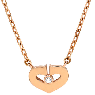 カルティエ Cartier Ｃハート ダイヤ ピンクゴールド K18PG ダイヤモンド ネックレス 18金 18K 750PG