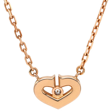 カルティエ Cartier Ｃハート ダイヤ ピンクゴールド K18PG ダイヤモンド ネックレス 18金 18K 750PG