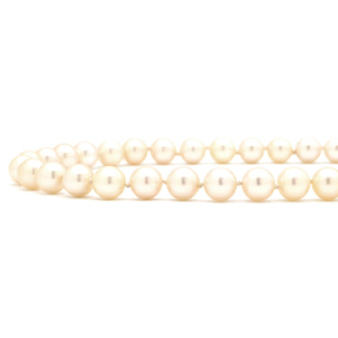 ミキモト MIKIMOTO パール 6.8-7.3mm パールホワイト×ホワイトゴールド K14WG パール ネックレス MIKIMOTO 真珠 14K 585