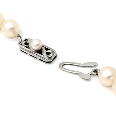 ミキモト MIKIMOTO パール 6.8-7.3mm パールホワイト×ホワイトゴールド K14WG パール ネックレス MIKIMOTO 真珠 14K 585