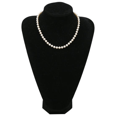 ミキモト MIKIMOTO パール 6.8-7.3mm パールホワイト×ホワイトゴールド K14WG パール ネックレス MIKIMOTO 真珠 14K 585