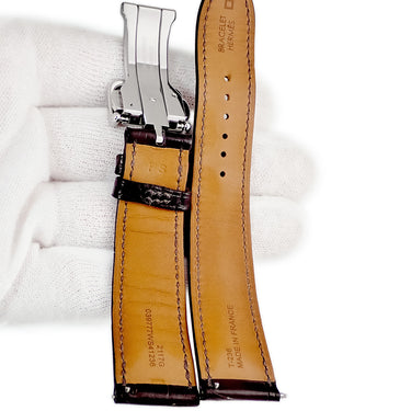 エルメス HERMES 純正 クロコバンド ブラウン クロコダイル ステンレススチール 腕時計パーツ 未使用 替え スペア 交換 ベルト 本革 21mm ブラウン 茶色 SS バックル バネ棒