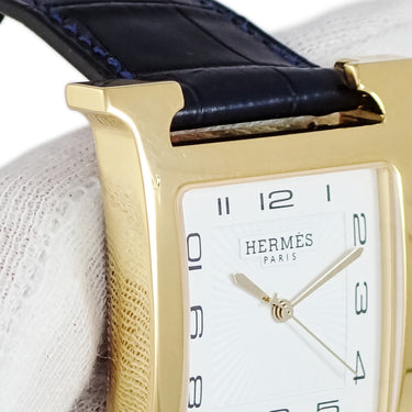 腕時計 エルメス HERMES Hウォッチ TGM HH1.801 W036843WW00 クオーツ メンズ H型 スクエア ホワイト 白 アラビア