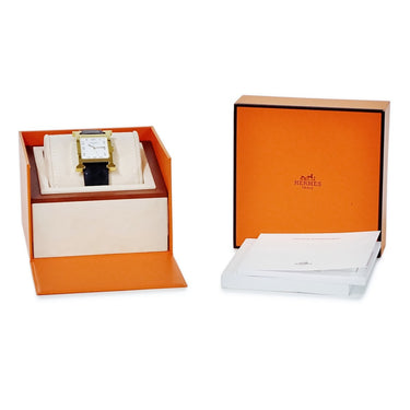 腕時計 エルメス HERMES Hウォッチ TGM HH1.801 W036843WW00 クオーツ メンズ H型 スクエア ホワイト 白 アラビア