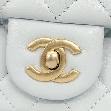 シャネル CHANEL マトラッセ チェーン ショルダー ライトブルー ラムスキン ショルダーバッグ ヴィンテージ金具 ココマーク