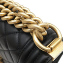シャネル CHANEL ボーイシャネル 20 A67085 ブラック ラムスキン ショルダーバッグ マットゴールド金具 黒 チェーンバッグ