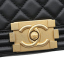 シャネル CHANEL ボーイシャネル 20 A67085 ブラック ラムスキン ショルダーバッグ マットゴールド金具 黒 チェーンバッグ