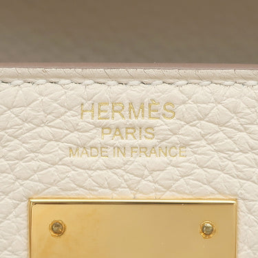 エルメス HERMES ケリー28 内縫い クレ トゴ 2WAYバッグ ゴールド金具 オフホワイト ハンドバッグ ショルダー
