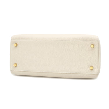 エルメス HERMES ケリー28 内縫い クレ トゴ 2WAYバッグ ゴールド金具 オフホワイト ハンドバッグ ショルダー