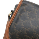 セリーヌ CELINE フォルコ ミディアム 191502BZJ タン レザー トリオンフキャンバス ショルダーバッグ ゴールド金具 茶 トリオンフ