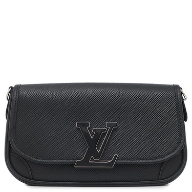 ルイヴィトン LOUIS VUITTON ビュシNM M59386 ノワール エピレザー ショルダーバッグ シルバー金具 黒 パープル ショルダー クロスボディ