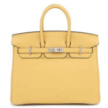 エルメス HERMES バーキン25 パイユ トゴ ハンドバッグ シルバー金具 新品 未使用 黄色 2026年製