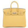 エルメス HERMES バーキン25 パイユ トゴ ハンドバッグ シルバー金具 新品 未使用 黄色 2026年製
