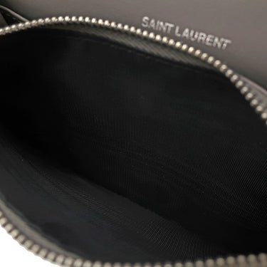 サンローラン SAINT LAURENT サンセット チェーンウォレット 452157 グレー レザー チェーンウォレット シルバー金具 クロコ型押し 斜め掛け チェーンバッグ