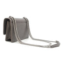 サンローラン SAINT LAURENT サンセット チェーンウォレット 452157 グレー レザー チェーンウォレット シルバー金具 クロコ型押し 斜め掛け チェーンバッグ