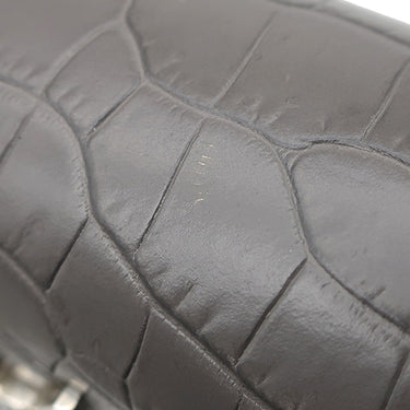 サンローラン SAINT LAURENT サンセット チェーンウォレット 452157 グレー レザー チェーンウォレット シルバー金具 クロコ型押し 斜め掛け チェーンバッグ