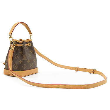ルイヴィトン LOUIS VUITTON ナノ ノエ M81266 モノグラム モノグラムキャンバス 2WAYバッグ ゴールド金具 ショルダーバッグ ハンドバッグ 茶