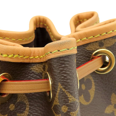 ルイヴィトン LOUIS VUITTON ナノ ノエ M81266 モノグラム モノグラムキャンバス 2WAYバッグ ゴールド金具 ショルダーバッグ ハンドバッグ 茶