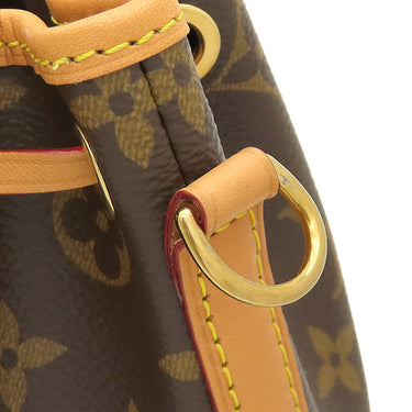 ルイヴィトン LOUIS VUITTON ナノ ノエ M81266 モノグラム モノグラムキャンバス 2WAYバッグ ゴールド金具 ショルダーバッグ ハンドバッグ 茶