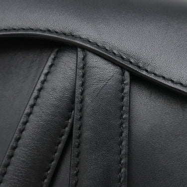 クリスチャン・ディオール Christian Dior サドルバッグ ミニ ブラック レザー 2WAYバッグ ゴールド金具 黒 ハンドバッグ ショルダー
