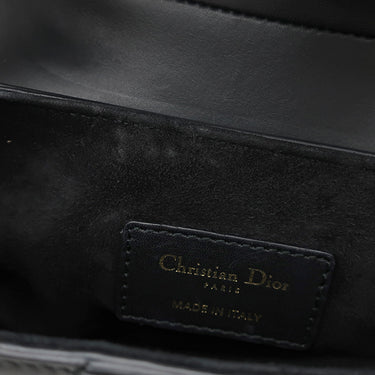 クリスチャン・ディオール Christian Dior サドルバッグ ミニ ブラック レザー 2WAYバッグ ゴールド金具 黒 ハンドバッグ ショルダー