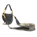 クリスチャン・ディオール Christian Dior サドルバッグ ミニ ブラック レザー 2WAYバッグ ゴールド金具 黒 ハンドバッグ ショルダー