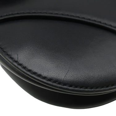 クリスチャン・ディオール Christian Dior サドルバッグ ミニ ブラック レザー 2WAYバッグ ゴールド金具 黒 ハンドバッグ ショルダー