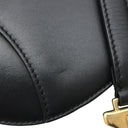 クリスチャン・ディオール Christian Dior サドルバッグ ミニ ブラック レザー 2WAYバッグ ゴールド金具 黒 ハンドバッグ ショルダー